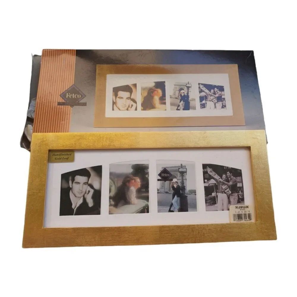 Fetco NWT Photo Frame Hand finished Gold Leaf 4.25" x 10.75"